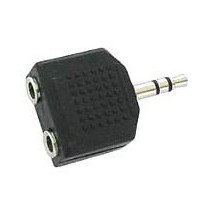 Adaptador de 2 hembras a 1 macho jack 3,5 mm,