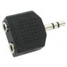 Adaptador de 2 hembras a 1 macho jack 3,5 mm,