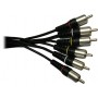 Cable video compo 1,5 m, 3 machos a 3 machos