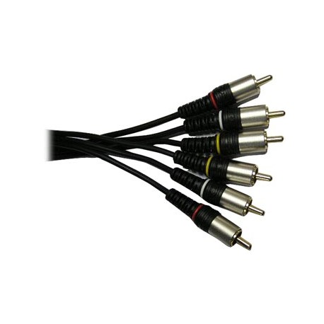 Cable video compo 1,5 m, 3 machos a 3 machos