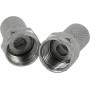 Pack de 2 conectores de Tv macho tipo F rectos niquelados