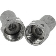 Pack de 2 conectores de Tv macho tipo F rectos niquelados