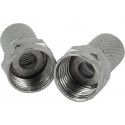 Pack de 2 conectores de Tv macho tipo F rectos niquelados