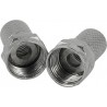 Pack de 2 conectores de Tv macho tipo F rectos niquelados