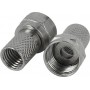 Pack de 2 conectores de Tv macho tipo F rectos niquelados