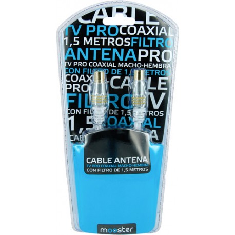 Cable Mooster  Pro Tv coaxial macho hembra con filtro de 1,5 m, 417-782