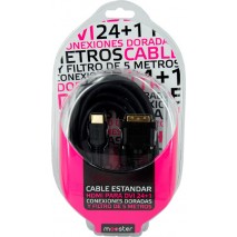 Cable Mooster  HDMI para DVI 24+1 1,3 a conexiones doradas con filtro de 5 m, 417-770