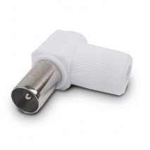Clavija antena coaxial TV macho acodado