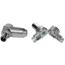 Clavija antena TV macho acodado metalico