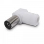 Clavija antena coaxial TV hembra acodado
