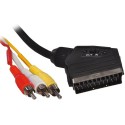 Euroconector macho a 3 rca macho con in-out