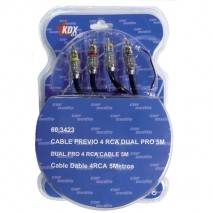 Cable RCA 5 m, profesional, 4 RCA macho a 4 RCA macho