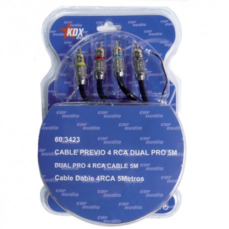 Cable RCA 5 m, profesional, 4 RCA macho a 4 RCA macho