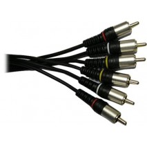 Cable video compo 3 m, 3 machos a 3 machos
