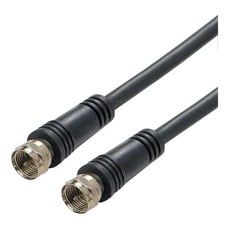 Blister prolongador antena F macho a macho F cable  RG 59 1,5 m, negro conectores inyectados