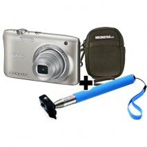 Camara digital Nikon S2900 plata 20Mpx+ estuche + palo selfie