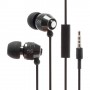 Auriculares metalicos con micro  3.5 mm negro