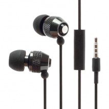 Auriculares metalicos con micro  3.5 mm negro