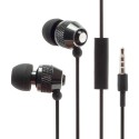 Auriculares metalicos con micro  3.5 mm negro