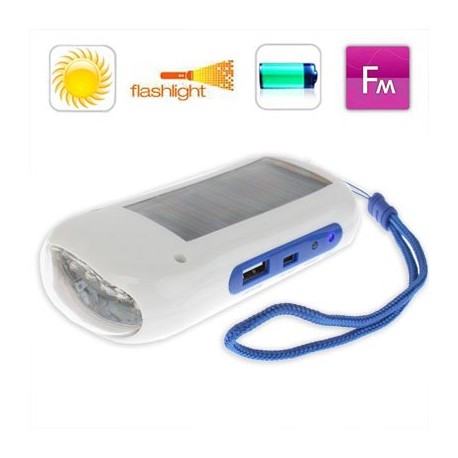 Linterna LED mini Solar con Radio y función de carga