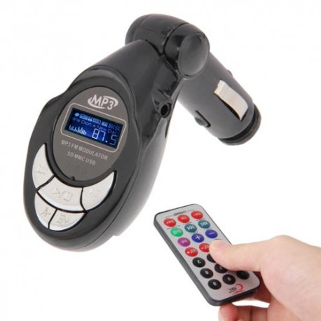 Transmisor FM lector USB / SD / jack para MP3 (incluye con mando distancia) ,