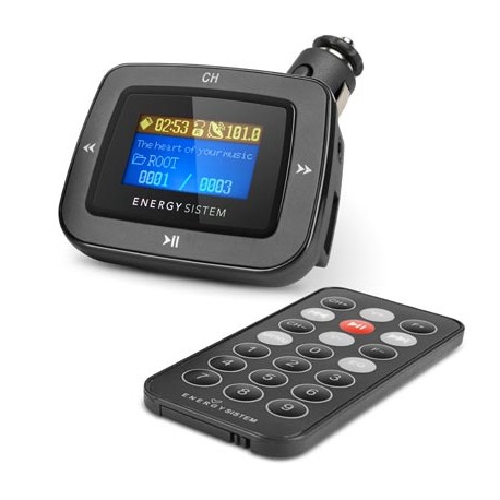 MP3 Energy Sistem car 1100 transmisor FM-T lector tarjetas SD USB host line-in dark iron