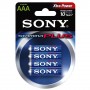 Blister ( 4 pilas ) Sony ,  AM4B4D ,  LR3 ,  AAA ,  alcalinas ,