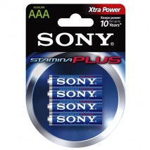 Blister ( 4 pilas ) Sony ,  AM4B4D ,  LR3 ,  AAA ,  alcalinas ,