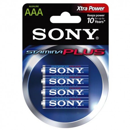Blister ( 4 pilas ) Sony ,  AM4B4D ,  LR3 ,  AAA ,  alcalinas ,
