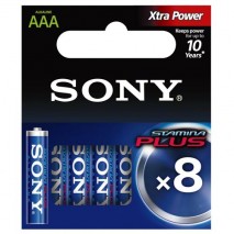 Blister ( 8 pilas ) Sony , AM4M8A , LR3 ,  AAA  ,  alcalinas