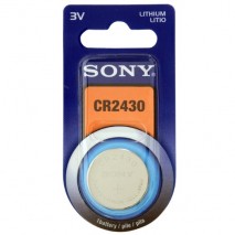 Blister 1 pila de Litio Sony tipo boton  CR2430 (24,50 d, x 3 alt,) 3 v, 280 mAh,