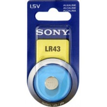 Blister 1 pila alcalina  Sony  LR43 (calculadoras, videojuegos, alarmas, etc,)