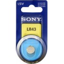 Blister 1 pila alcalina  Sony  LR43 (calculadoras, videojuegos, alarmas, etc,)