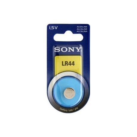 Blister 1 pila alcalina  Sony  LR44 (calculadoras, videojuegos, alarmas, etc,) a76 ag13