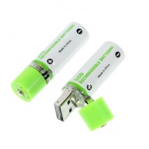 Pack 2 unidades pila AA recargable por USB verde
