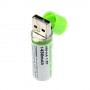 Pack 2 unidades pila AA recargable por USB verde