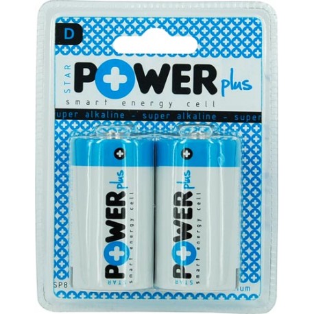 Blister 2 pilas alcalinas Powerplus SP8-1,5 v, D LR20