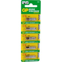 Blister 5 pilas GP 27A 12 v, alcalina (7,70 x 28 mm,)
