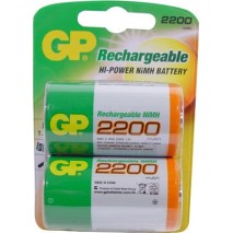 Blister 2 baterias o pilas tipo D , LR 20 , 2200 mAh  recargables