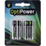 Blister 4 pilas alcalinas Optipower  AAA alto rendimiento , LR3