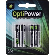 Blister 4 pilas alcalinas Optipower  AAA alto rendimiento , LR3