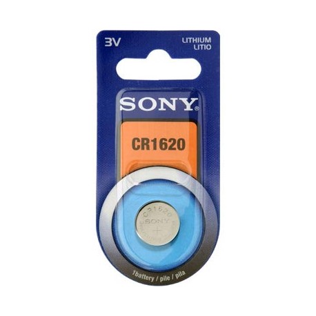 Blister 1 pila Sony  CR1620 Litio (16 mm, d, x 2 alt,) 3 v,  42 mAh,