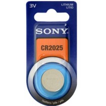 Blister 1 pila  Sony CR2025 Litio (20 mm, d, x 2,50 alt,) 3 v, 160 mAh,
