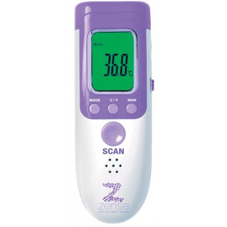 Termometro digital no contacto Zense con display LCD y alarma de fiebre