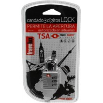 Blister candado combinacion 3 digitos con TSA lock colores varios