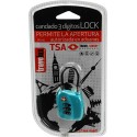 Blister candado combinacion 3 digitos con TSA lock colores varios arco flexible