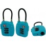 Blister candado combinacion 3 digitos con TSA lock colores varios arco flexible
