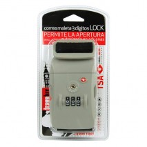 Blister cinta de maleta combinacion 3 digitos con TSA lock cinta negra