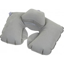 Blister almohadilla hinchable de viaje con refuerzo cuello color gris