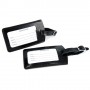 Solapa con 2 pcs tarjetas identificadoras de maletas de piel color negro